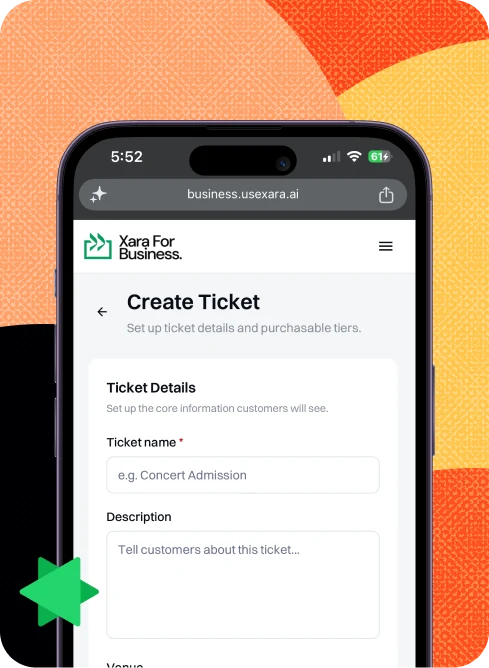 Creating and managing event tickets with Xara